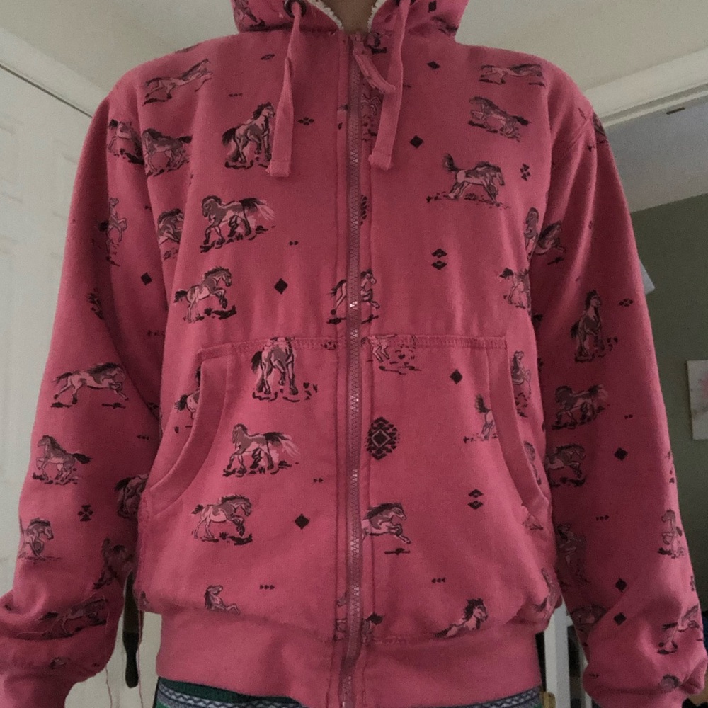 Tractor Supply co blue mountains pink horse jacket